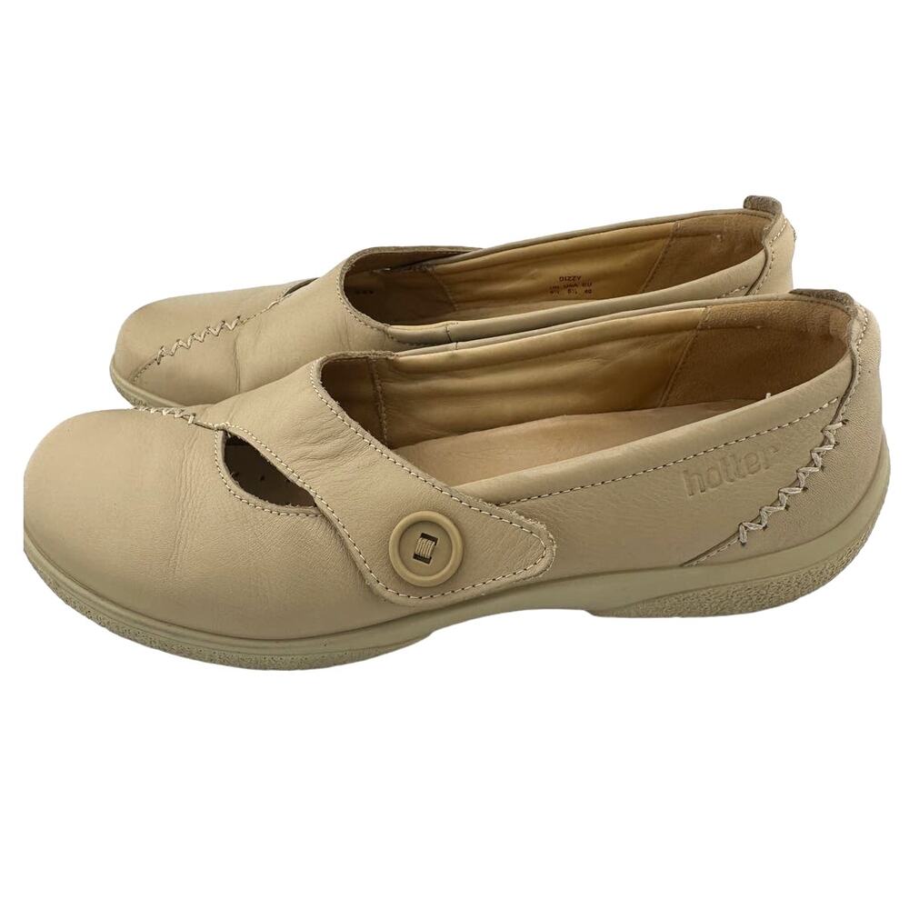Hotter DIZZY Leather Cream Comfort Concept Shoes Size 8.5